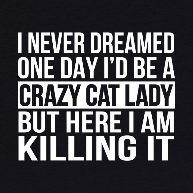 Crazy Cat lady Funny Sarcastic Feline Kitty Message by Eyes4